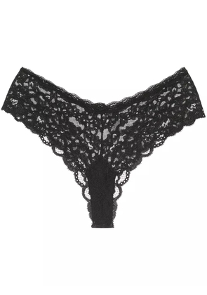 Fleur Du Mal Charlotte lace cheekini - Black