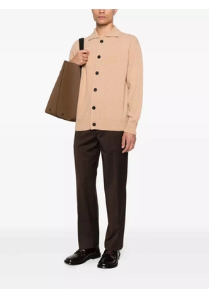 AMARANTO fine-knit cardigan - Neutrals