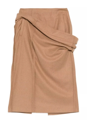The Garment draped layered midi skirt - Brown