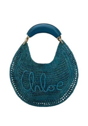 Chloé logo-embroidered tote bag - Blue