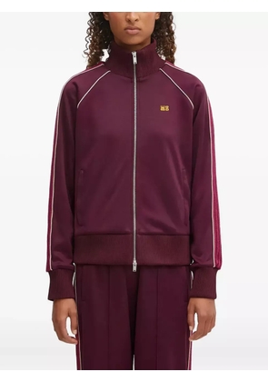 Wales Bonner striped-panel zip-up track top - Red