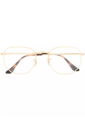 Ray-Ban matte-finish hexagonal frame glasses - Gold