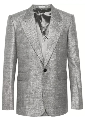 Alexander McQueen metallic-finish blazer - Grey