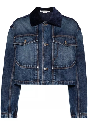 Stella McCartney corduroy-collar denim jacket - Blue