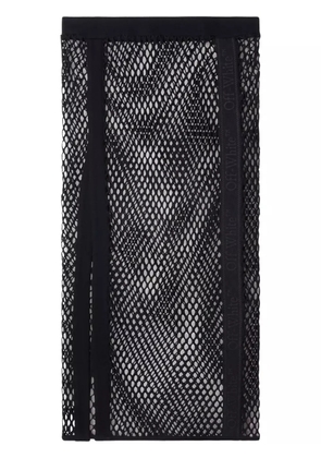 Off-White logo-tape mesh skirt - Black