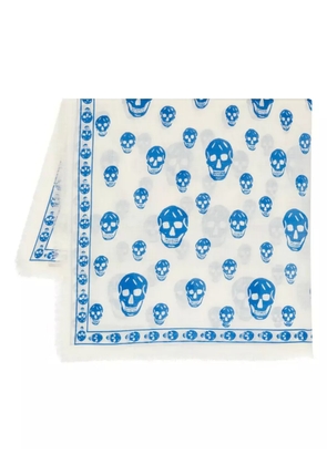 Alexander McQueen skull-print wool scarf - Neutrals