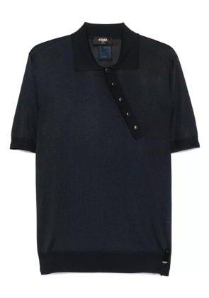 FENDI asymmetric polo shirt - Blue