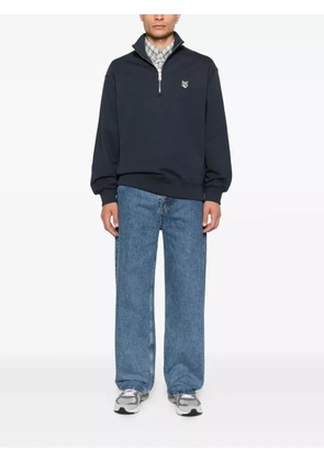 Maison Kitsuné half-zip fox-head sweatshirt - Blue