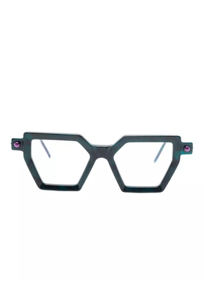Kuboraum P26 geometric-frame glasses - Green