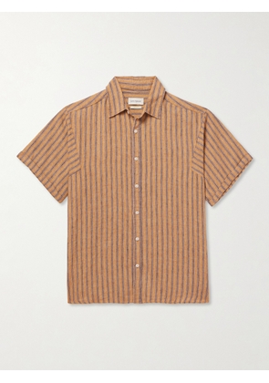 Oliver Spencer - Garrison Striped Linen and Cotton-Blend Shirt - Men - Orange - S