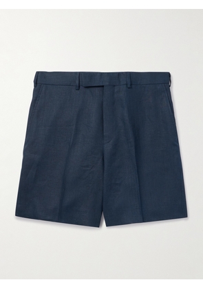 Kingsman - Slim-Fit Straight-Leg Linen Shorts - Men - Blue - IT 46