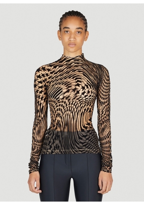 Mugler Star Print Long Sleeve Top - Woman Socks Black Fr - 40