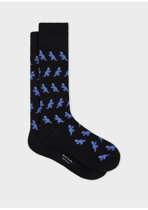 Paul Smith Black Cotton-Blend Dino Socks