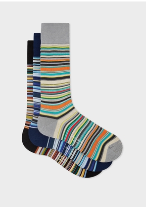 Paul Smith Tri-Colour 'Signature Stripe' Socks Three Pack Multicolour