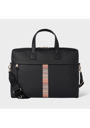 Paul Smith Black Leather 'Signature Stripe' Trim Folio