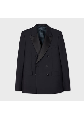 Paul Smith The Soho - Dark Navy Wool-Mohair Double-Breasted Evening Blazer Blue