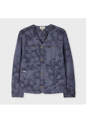 Lee + Paul Smith Paul Smith + Lee Jacquard Collarless Chore Coat Blue