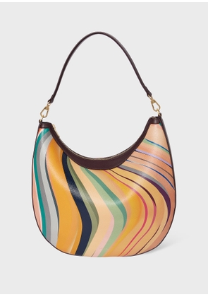 Paul Smith Women's 'Dusky Swirl' Leather Medium Round Hobo Bag Multicolour