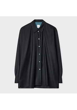 Paul Smith Women's Black Wool-Cashmere Flannel Shirt