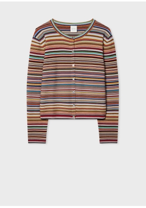 Paul Smith Women's 'Signature Stripe' Knitted Cardigan Multicolour