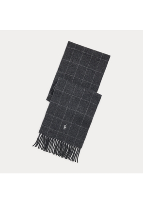 Windowpane Plaid Wool-Blend Scarf