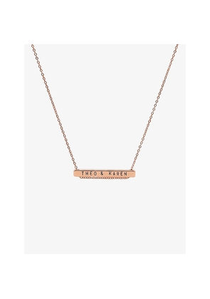 Womens Littlesmith Personalised 13 Characters Rose Gold-Plated Horizontal Bar Necklace