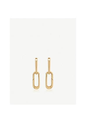 Womens Monica Vinader Alta Cap Charm 18ct Gold-Vermeil Link Earrings