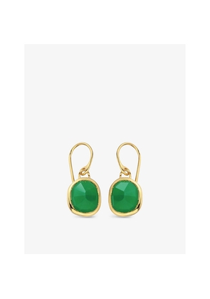 Womens Monica Vinader Siren 18ct Gold-Plated Wire Earrings With Green Onyx