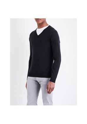 Mens John Smedley Blenheim V-Neck Wool Jumper