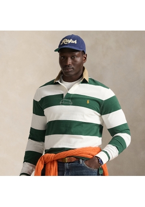 Big & Tall - Khaki-Collar Striped Rugby Shirt