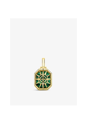 Womens Thomas Sabo Rebel At Heart Compass Star 18ct Yellow Gold-Plated Sterling Silver, Zirconia and Malachite Pendant
