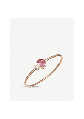 Chopard Happy Hearts 18ct Rose-Gold, 0.05ct Diamond and Mother-Of-Pearl Bangle Bracelet