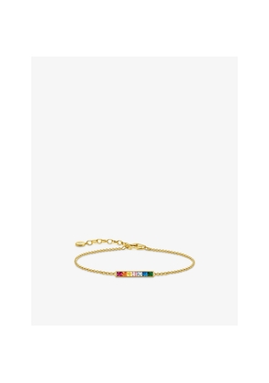 Womens Thomas Sabo Rainbow 18ct Yellow Gold-Plated Sterling Silver, Cubic Zirconia and Glass-Ceramic Bracelet