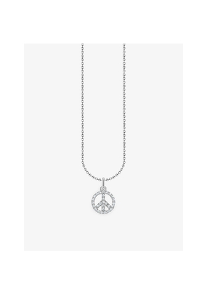Womens Thomas Sabo Peace Sterling Silver and Zirconia Necklace