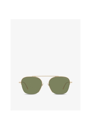 Womens Giorgio Armani Ar6124 Pilot-Frame Metal Sunglasses