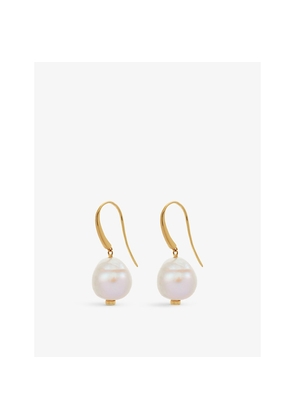 Womens Monica Vinader Nura Keshi 18ct Yellow Gold-Plated Vermeil Sterling Silver and Pearl Earrings