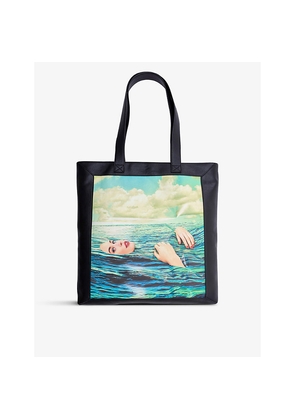 Womens Seletti Wears Toiletpaper Seagirl Canvas and Faux-Leather Tote Bag