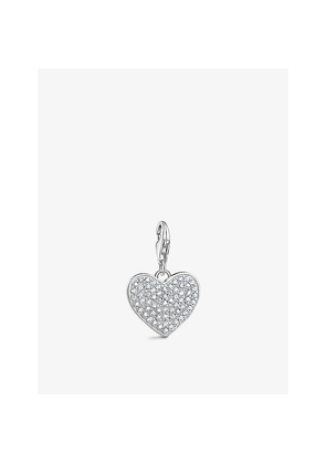 Womens Thomas Sabo Heart Sterling-Silver and Cubic Zirconia Pendant Charm