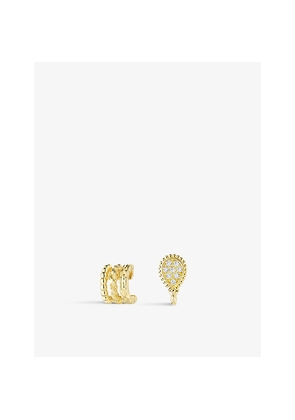 Boucheron Serpent Bohème 18ct Yellow-Gold and 0.13ct Diamond Asymmetrical Clip Earrings