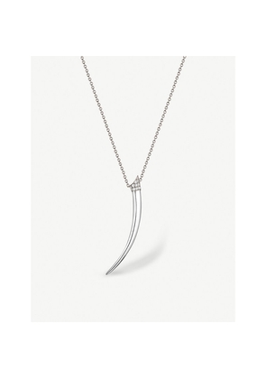 Womens Shaun Leane Tusk Sterling-Silver and 0.05ct Brilliant-Cut Diamond Pendant Necklace