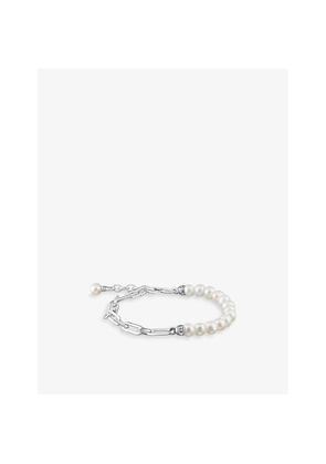 Womens Thomas Sabo Link Sterling-Silver, Pearl and Zirconia Bracelet