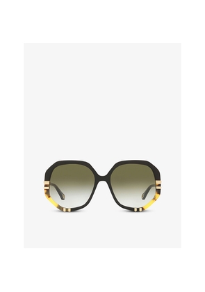 Womens Chloe Ch0105S Hexagonal-Frame Acetate Sunglasses