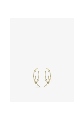 Womens Shaun Leane Rose Thorn Yellow Gold-Plated Vermeil Sterling Silver Hoop Earrings