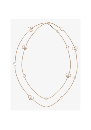 Chopard Happy Hearts Wings 18ct Rose Gold Mother-Of-Pearl and Diamond Sautoir Necklace