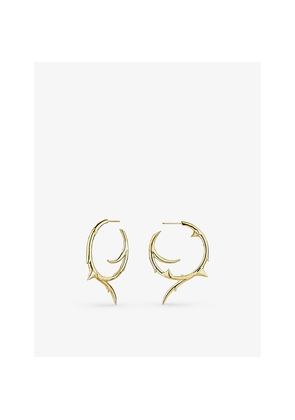 Womens Shaun Leane Rose Thorn Large Yellow Gold-Plated Vermeil Sterling-Silver Hoop Earrings