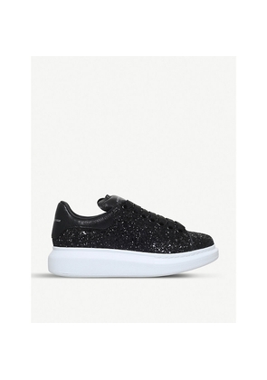 Womens Mcqueen Women's Runway Glitter-Leather Platform Trainers