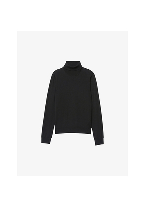 Mens Sandro Turtleneck Fine-Knit Wool Jumper