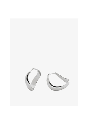 Womens Monica Vinader Swirl Medium Sterling-Silver Hoop Earrings