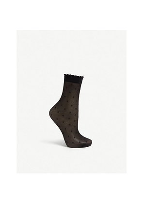 Womens Falke Polka Dot Knitted Ankle Socks