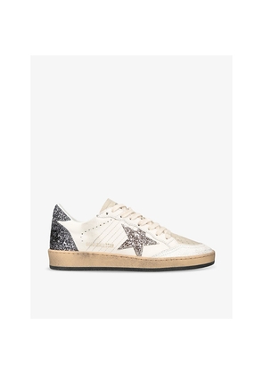 Womens Golden Goose Women's Ballstar 11701 Distressed Leather Low-Top Trainers